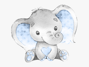 Watercolor Baby Elephant Clipart