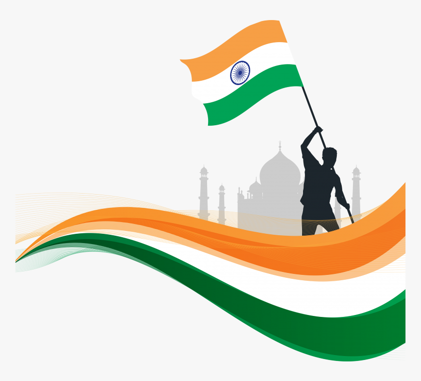 Indian Republic Day Flyaing Indian Flag Png - India Flag Vector Png