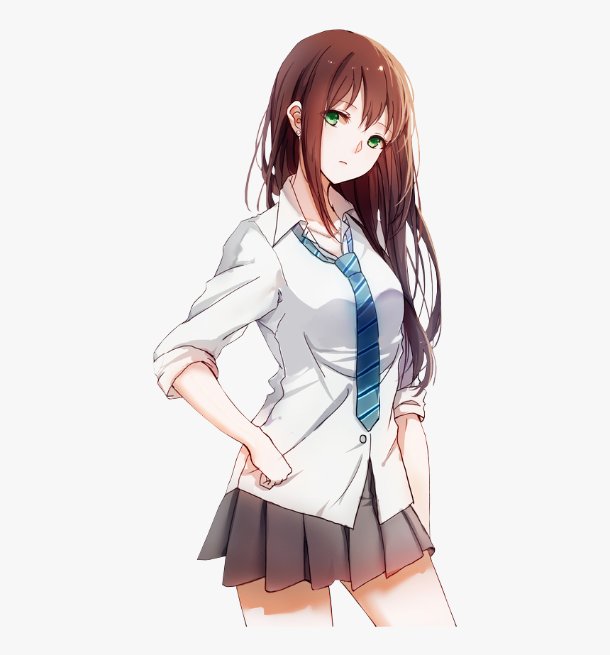 Transparent Kawaii Girl Png - Anime School Girl Png