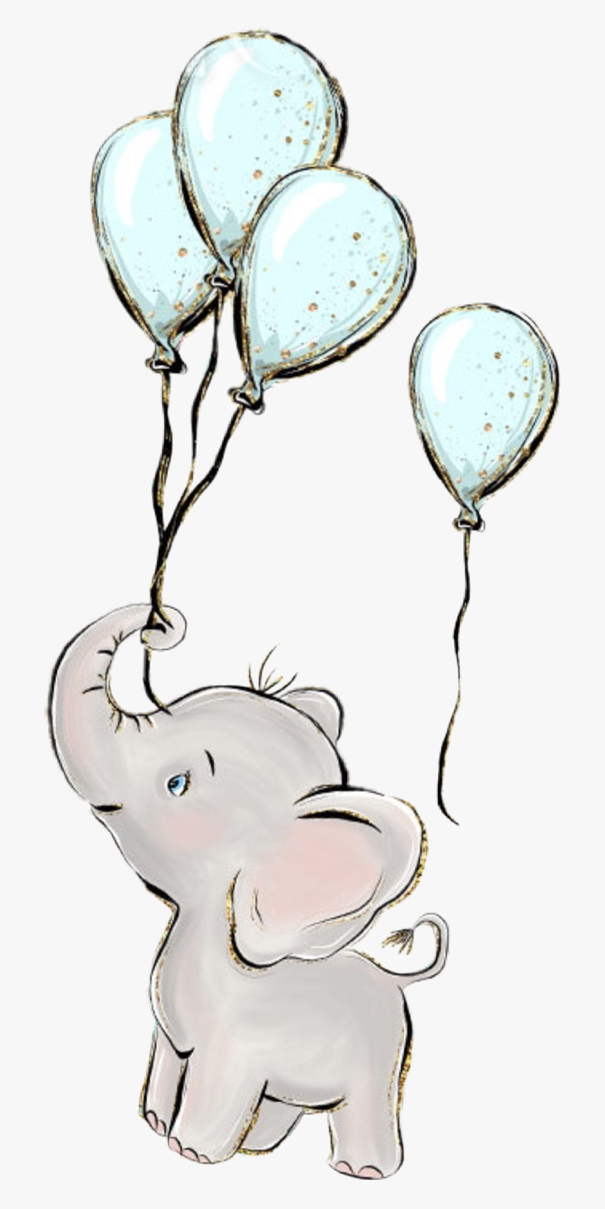 #watercolor #elephant #balloons 