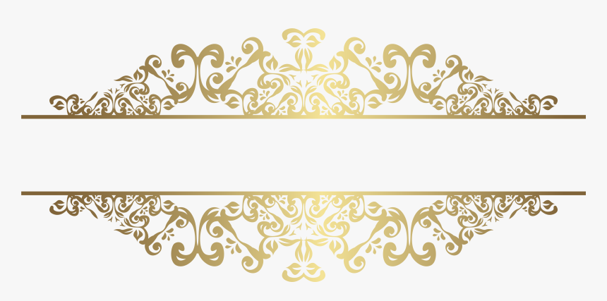 Decorative Clipart Decorative Banner - Elegant Gold Border Design