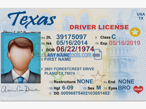 Texas Driver License Psd Template - Texas Driver's License