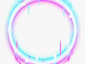 #circle #round #glitch #border #neon #error #geometric - Neon Circle Glitch Png