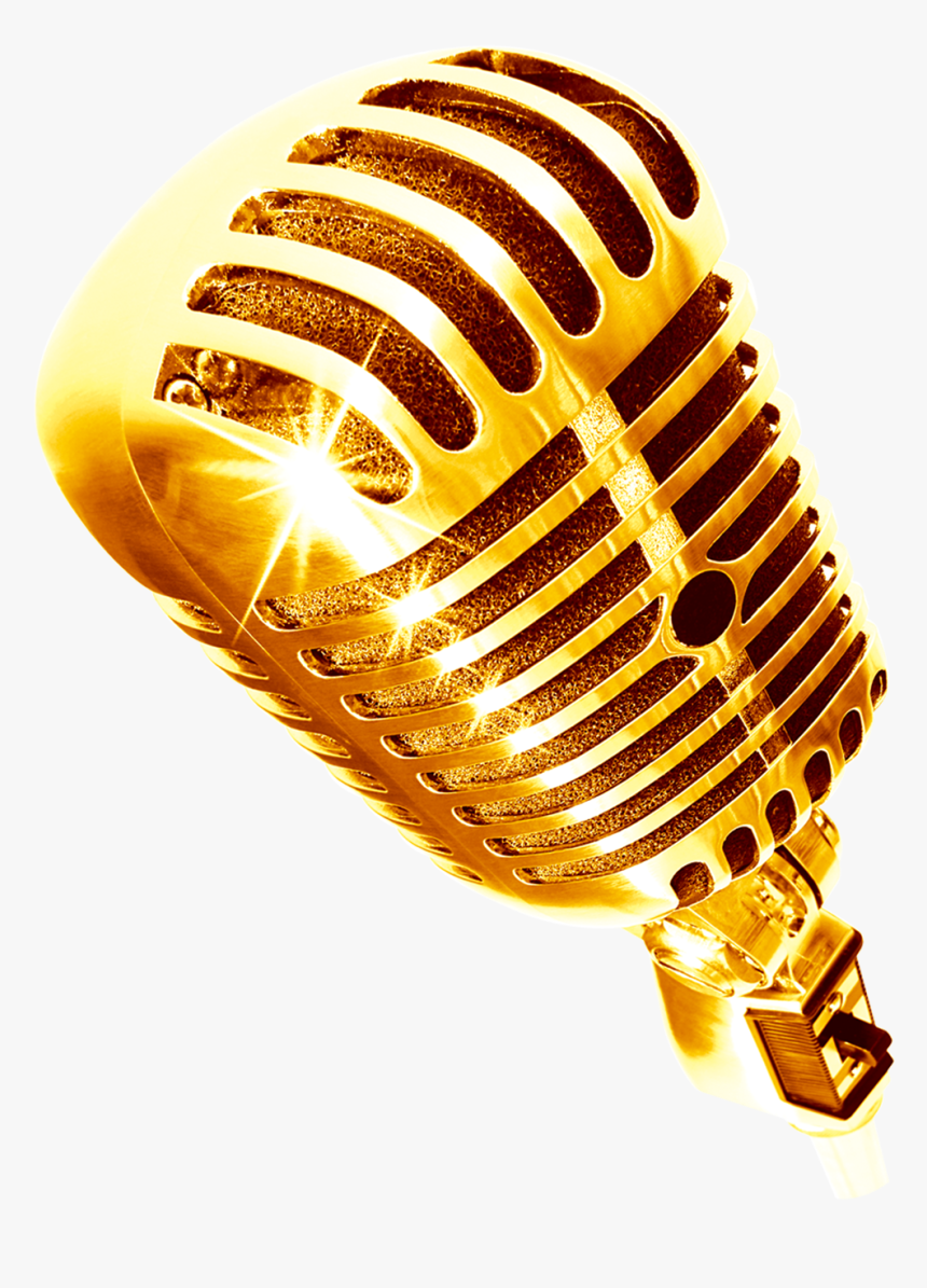 Gold Mic Png - Golden Microphone