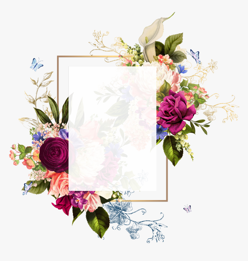 #ftestickers #butterflies #flowers #background #frame - Floral Background With Frame