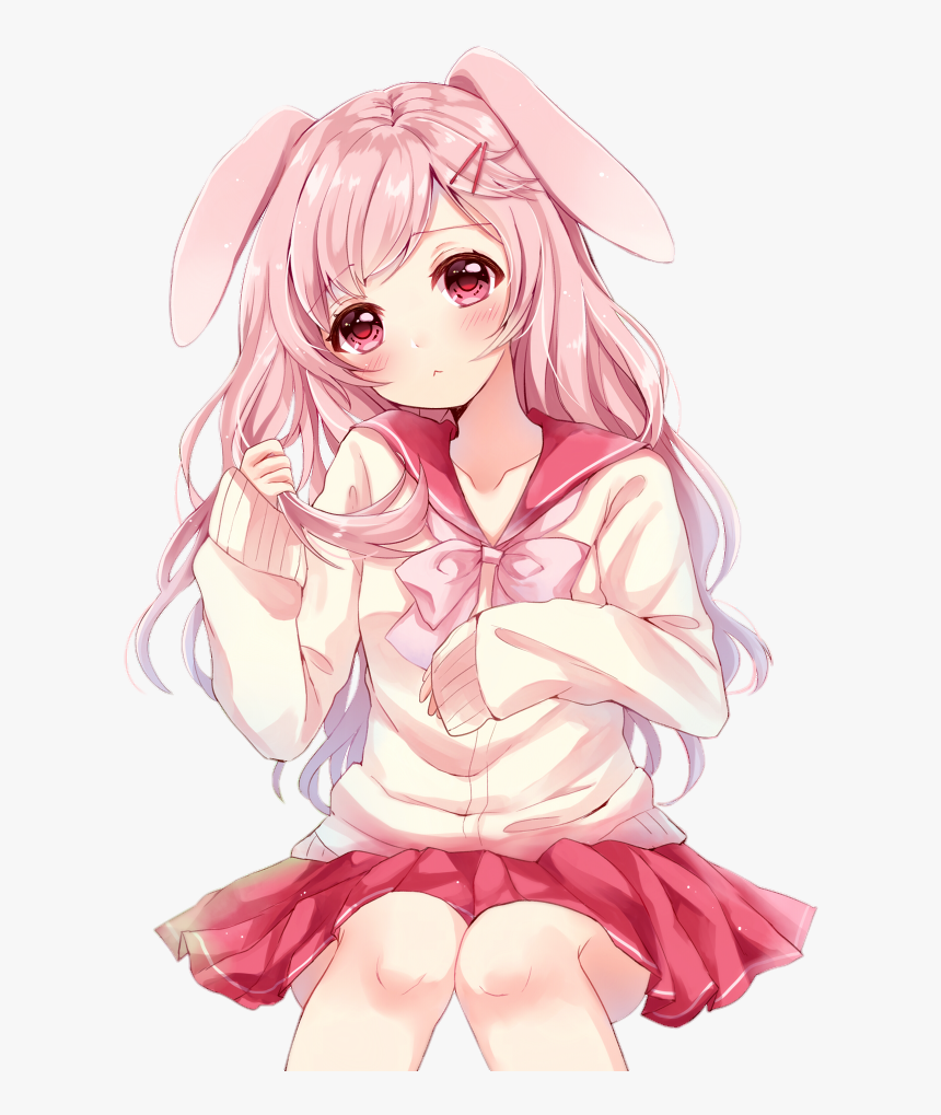 Pink Anime Png - Cute Anime Bunny Girl