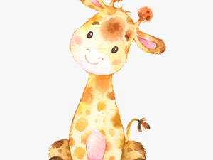 Baby Giraffe Watercolor Clipart 