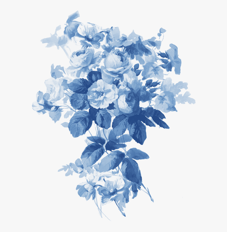 China Blue Flower Left - Transpa
