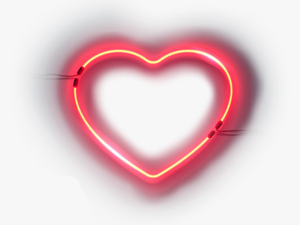 #neon #heart #neonheart #red #redheart #redneon #redneonheart - Transparent Neon Heart Png