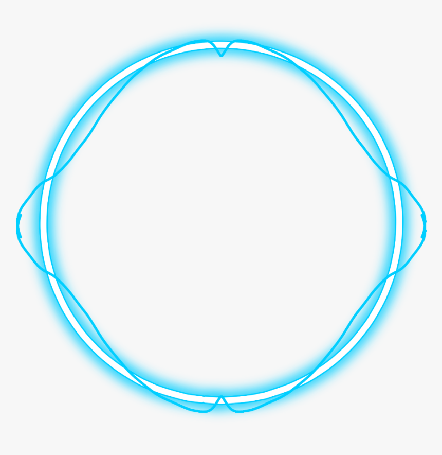 Neon Round Blue Freetoedit Circle Frame Border Geometri - Blue Neon Circle Png