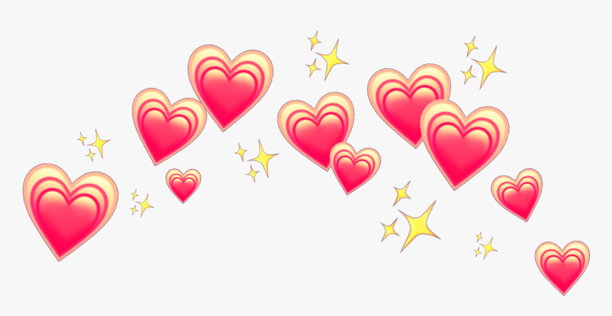 Transparent Sparkle Heart Png - Emoji Heart Crown Png