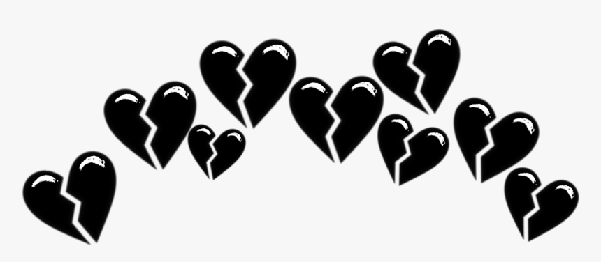 #broken #brokenheart #heart #hearts #tumblr #black - Black Broken Heart Emoji Crown
