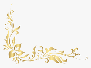 Banner Library Stock Golden Floral Decoration Transparent - Gold Colour Vector Png
