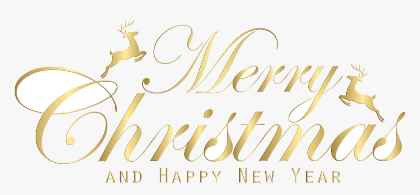 Happy New Year Merry Christmas And Clipart With Black - Merry Christmas And Happy New Year Png