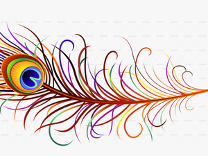 Drawn Flute Peacock Feather - Mor Pankh Png Hd