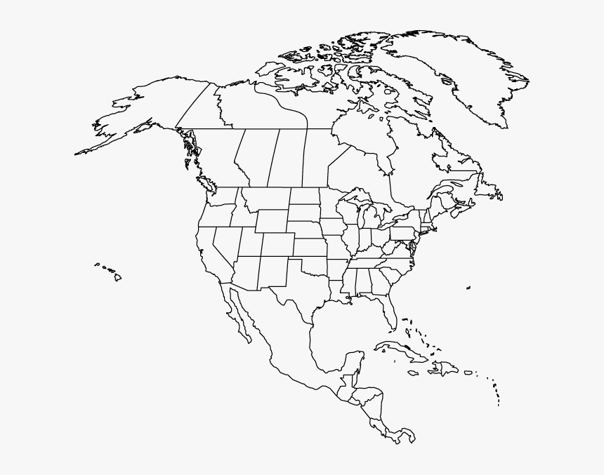 Blank North America Map With States