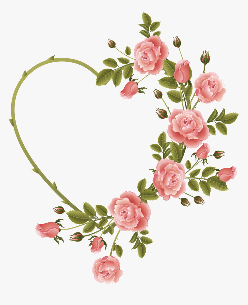 Rose Decorated Heart Frame - Hea