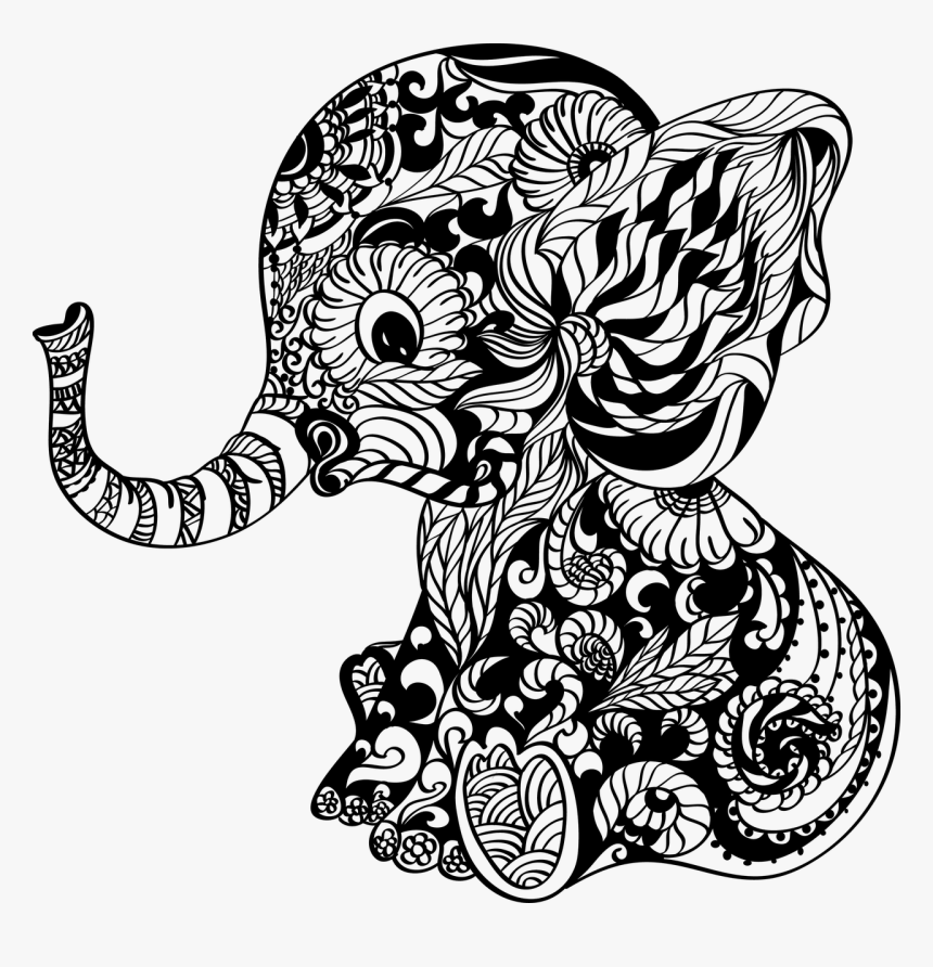 Mandala Clipart Elephant - Baby 