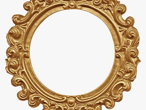 Mirror Vector Circle Frame - Vintage Gold Round Frame
