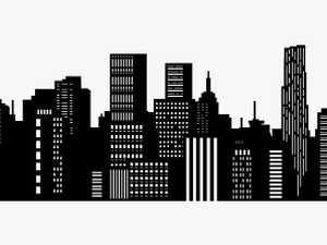 Silhouette Skyline Drawing - City Silhouette Vector