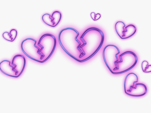 #broken #heart #emoji #crown #circle #glitter #glitch - Purple Broken Heart Emoji Transparent