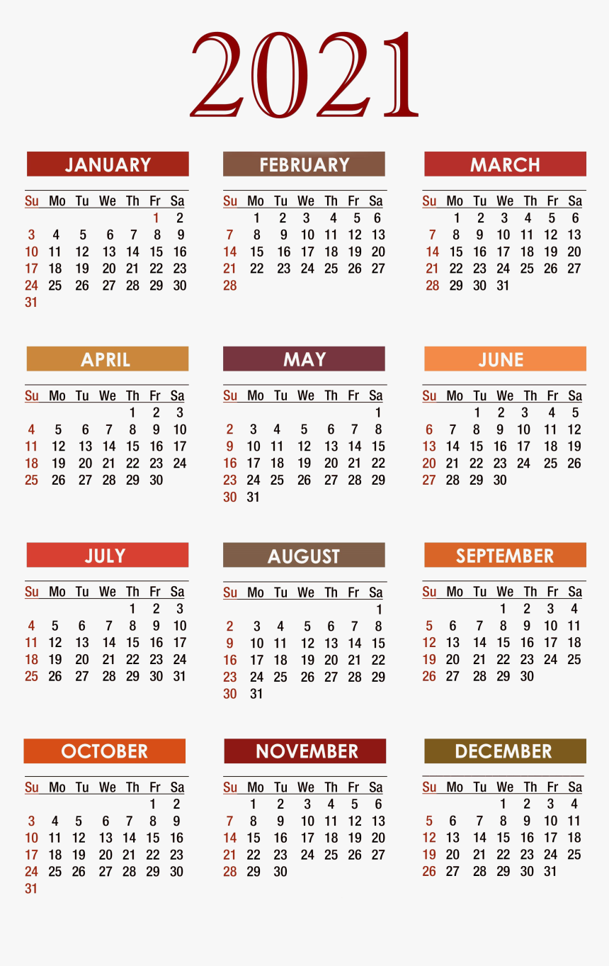 Calendar 2021 Png Free Download 
