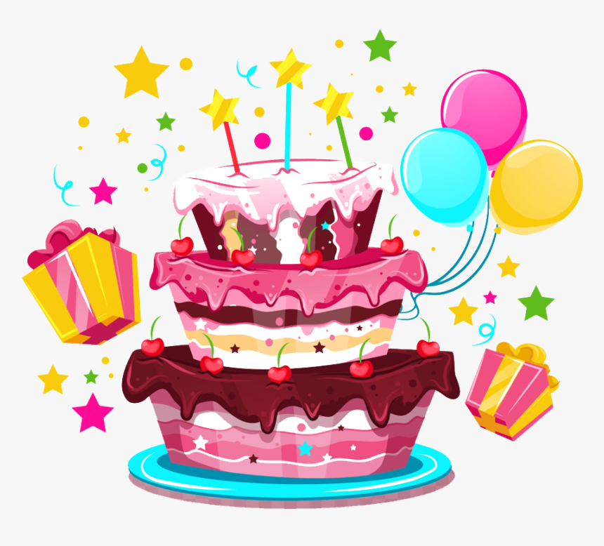 Birthday Cake Illustration - Happy Birthday Cake Png