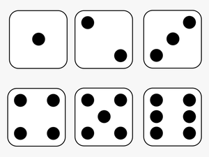 6 Dice Number Clipart Picture Black And White Download - Free Printable Dice Template With Dots