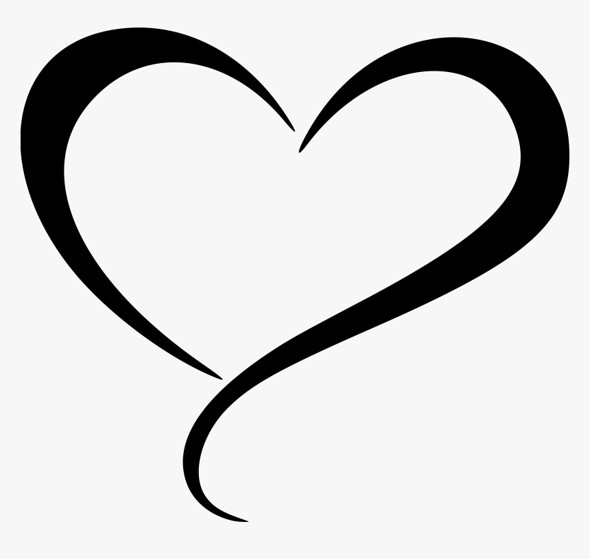 Transparent Curly Heart Outline 