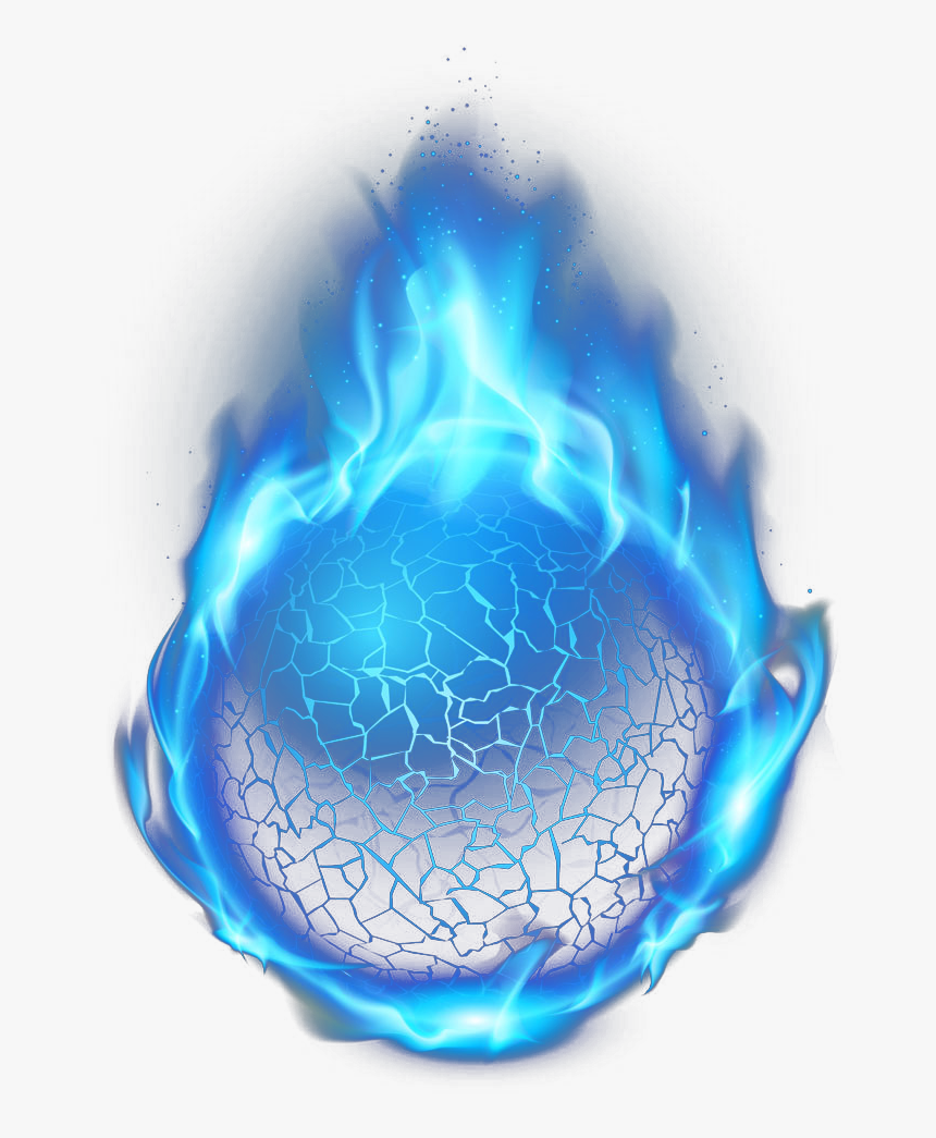 Light Flame Fire - Transparent Background Blue Fireball