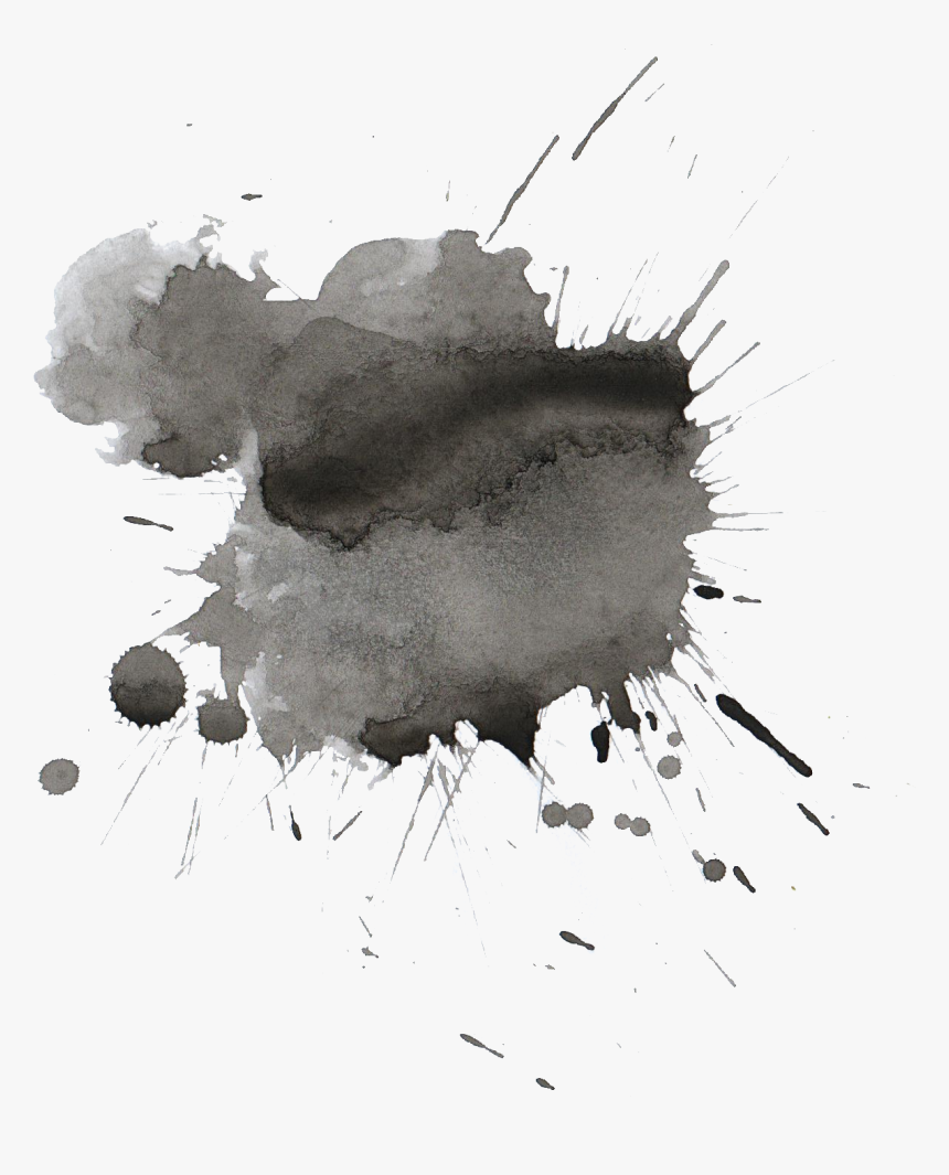 Ink - Black Watercolour Splash Png