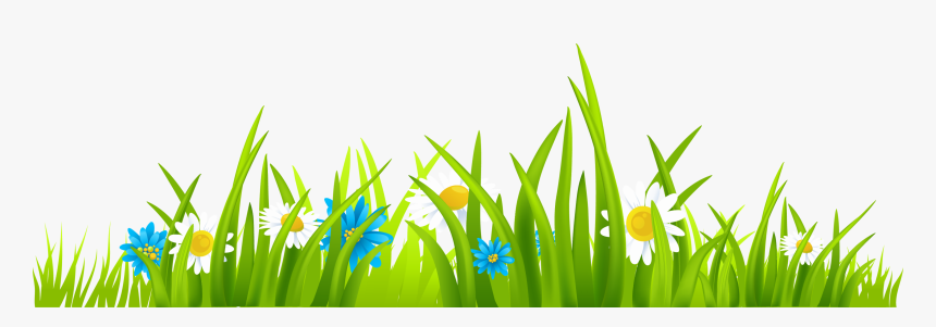 Cartoon Grass And Flowers Png - 