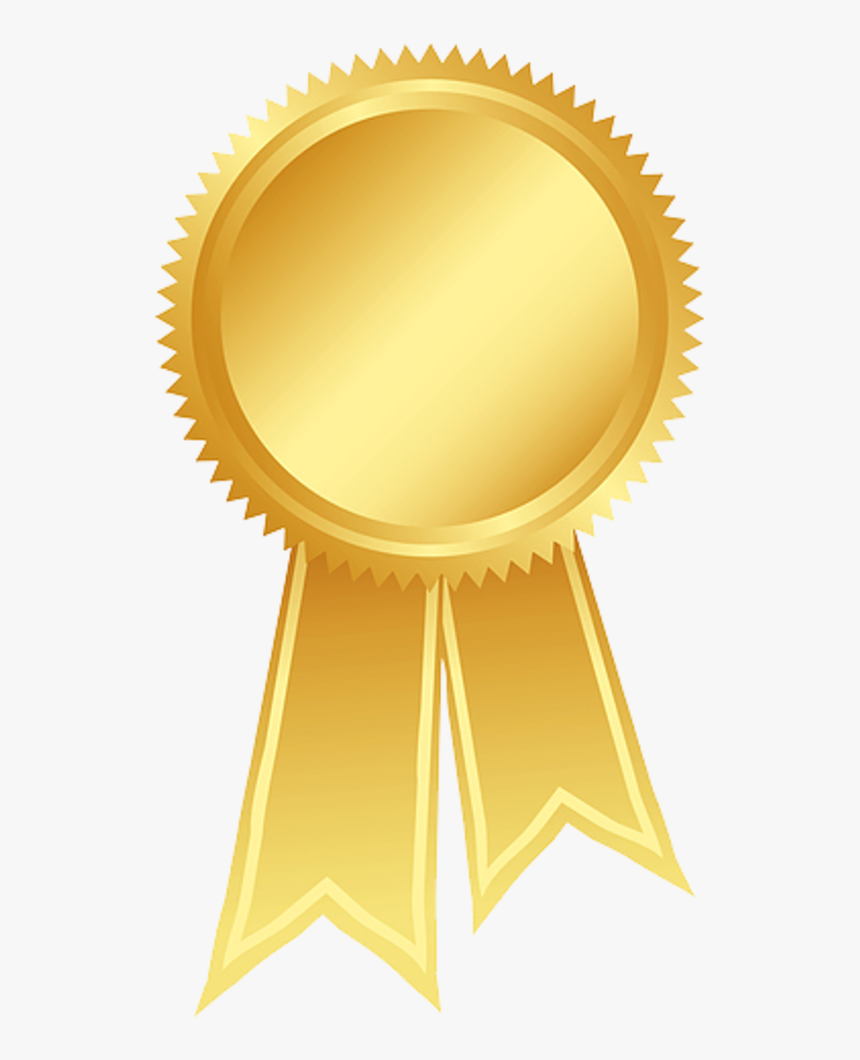 Prize Ribbon Yellow Clipart - Gold Certificate Ribbon Award
