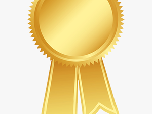 Prize Ribbon Yellow Clipart - Gold Certificate Ribbon Award