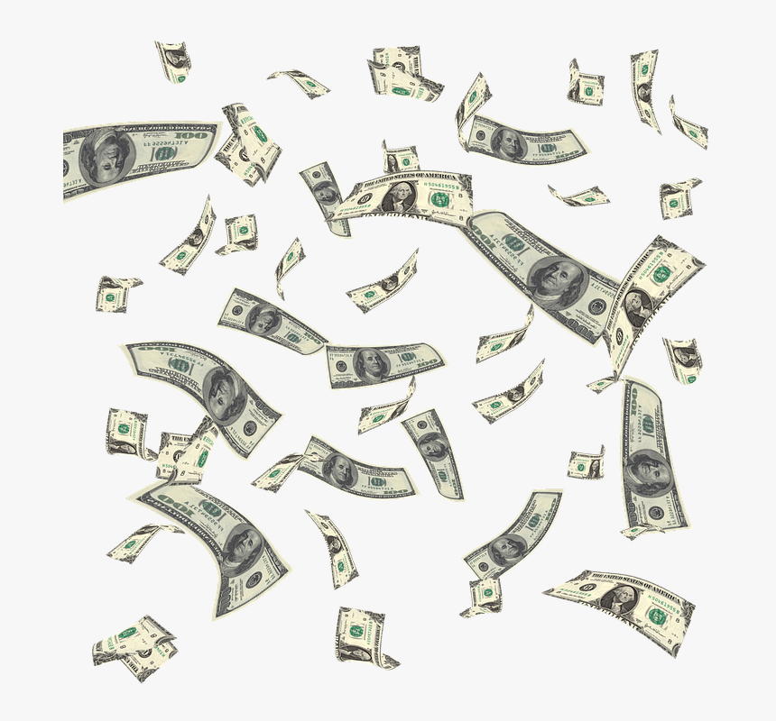 Transparent Money Rain Clipart -