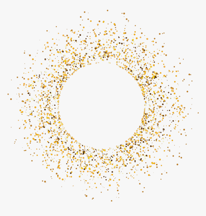 Gold Glitter Circle Png Page - Glitter Golden Circle Png