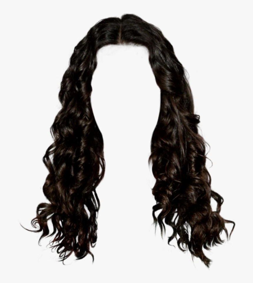 #wig #hair #black #brunette #curly #wavy - Black Curly Hair Png