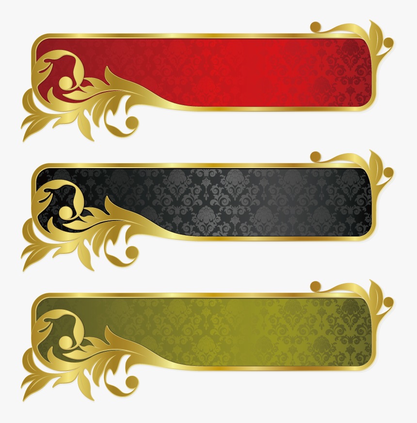 Decorative Gold Material Vector Banner Ribbon Clipart - Gold Banner Ribbon Png Vector