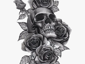 #tattoo - Women's Skull And Roses Tattoo
