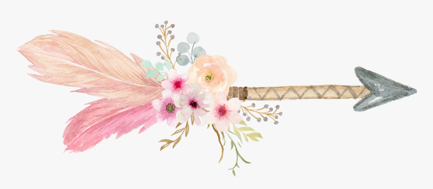 #arrow #boho #bohemian #bohemianstyle #feather #floralarrow - Transparent Boho Floral Arrow