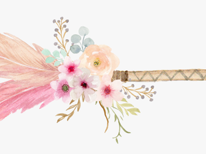 #arrow #boho #bohemian #bohemianstyle #feather #floralarrow - Transparent Boho Floral Arrow
