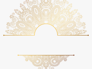 #paisley #gold #mandala #divider #header #textline - Transparent Png Mandala Gold