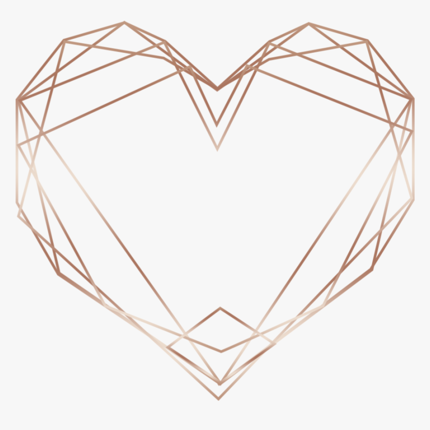 #love #heart #triangle #glitter #rosegold #geometric - Geometric Rose Gold Heart Png