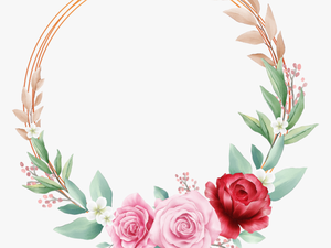 #wreath #rose #circle #geometric #glitter #gold #watercolor - Hybrid Tea Rose