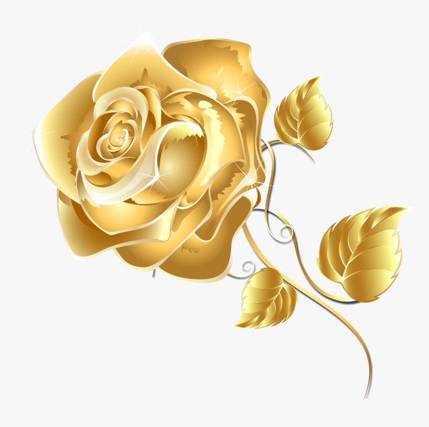 Rose Gold Flower Png - Gold Flow