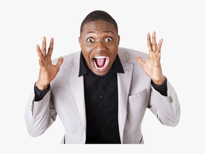 Black Surprise Male Man - Happy Black Man Png