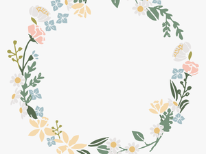Transparent Background Watercolor Floral Wreath