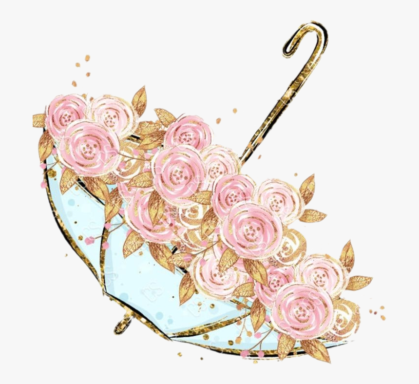 #umbrella #pink #umbrellas #flower #pink #glamour #gold - Rose Gold Flower Png
