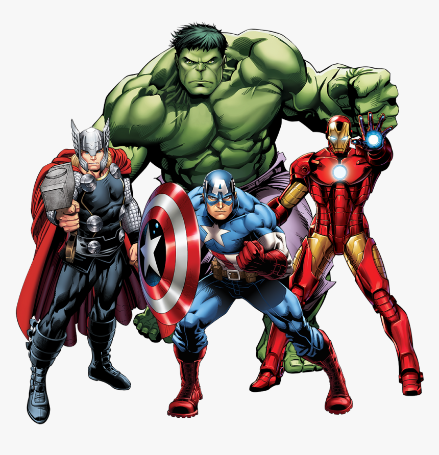 Transparent Vingadores Png - Hulk Captain America Iron Man Thor