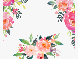 #watercolor #floral #flowers #corner #frame #border - Transparent Background Watercolor Flowers Png